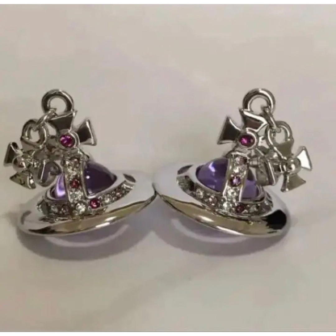 Vivienne Westwood - ヴィヴィアン タイニーオーブピアス シルバー×紫