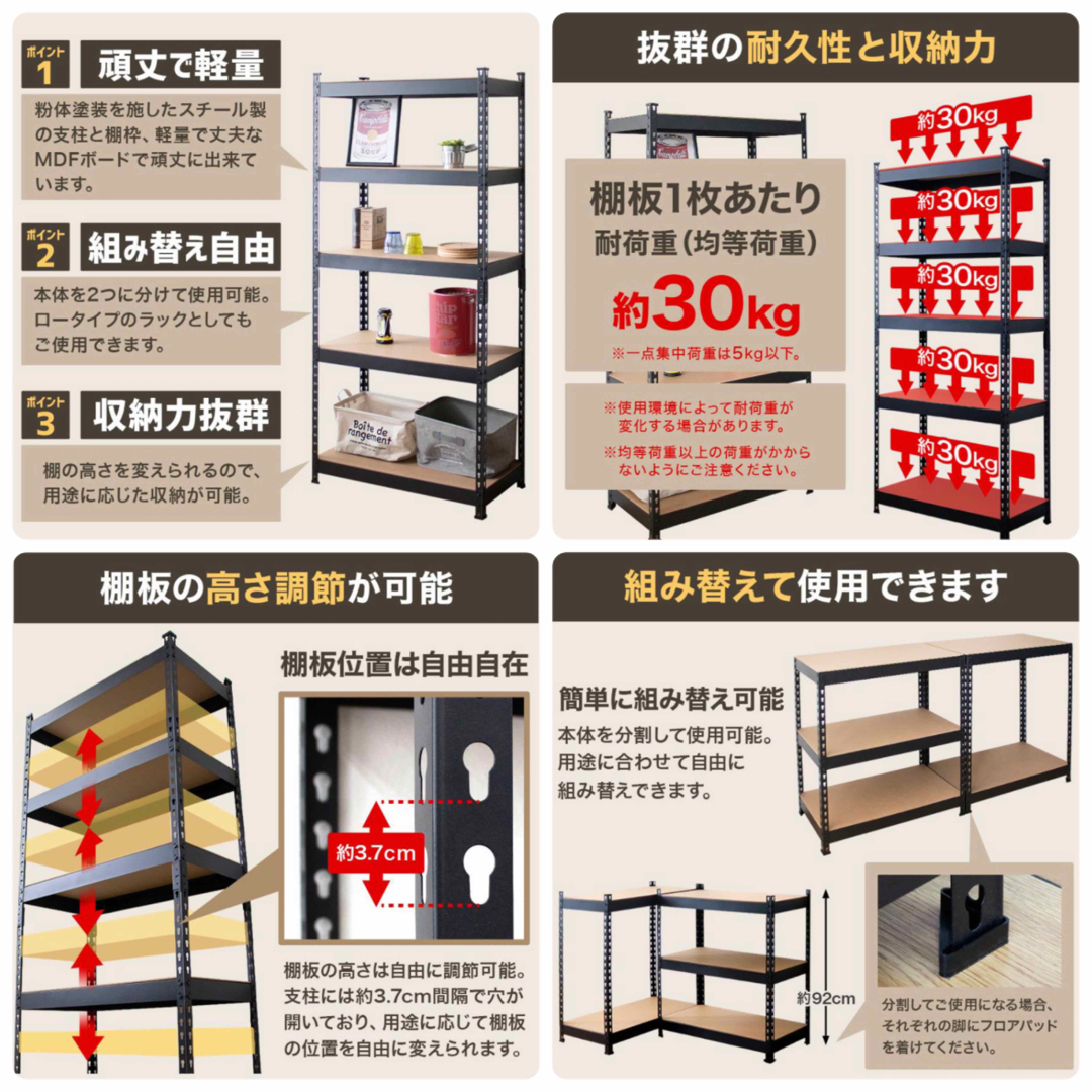 スチールラック　メタルシェルフ　スチールシェルフ　収納ラック 2