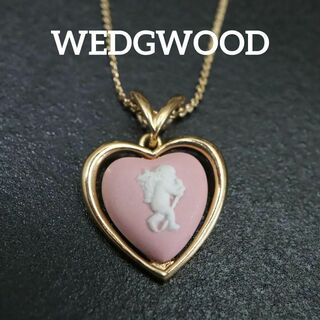ウェッジウッド(WEDGWOOD)の【匿名配送】 ウェッジウッド ネックレス ゴールド カメオ ピンク ハート(ネックレス)