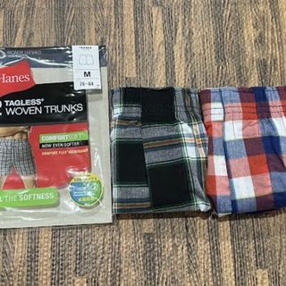 ヘインズ(Hanes)の【Hanes】ヘインズ　Mサイズ　チェック柄　メンズトランクス 男性 (トランクス)