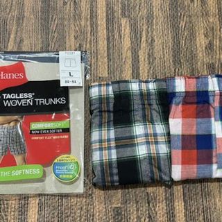 ヘインズ(Hanes)の【Hanes】ヘインズ　Lサイズ　チェック柄　メンズトランクス　男性(トランクス)