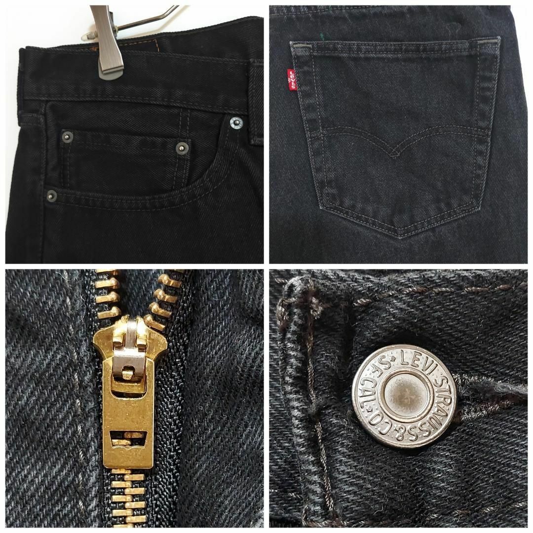 W36 Levi'sリーバイス505 ブラックデニム パンツ 極太 ワイド 黒 6