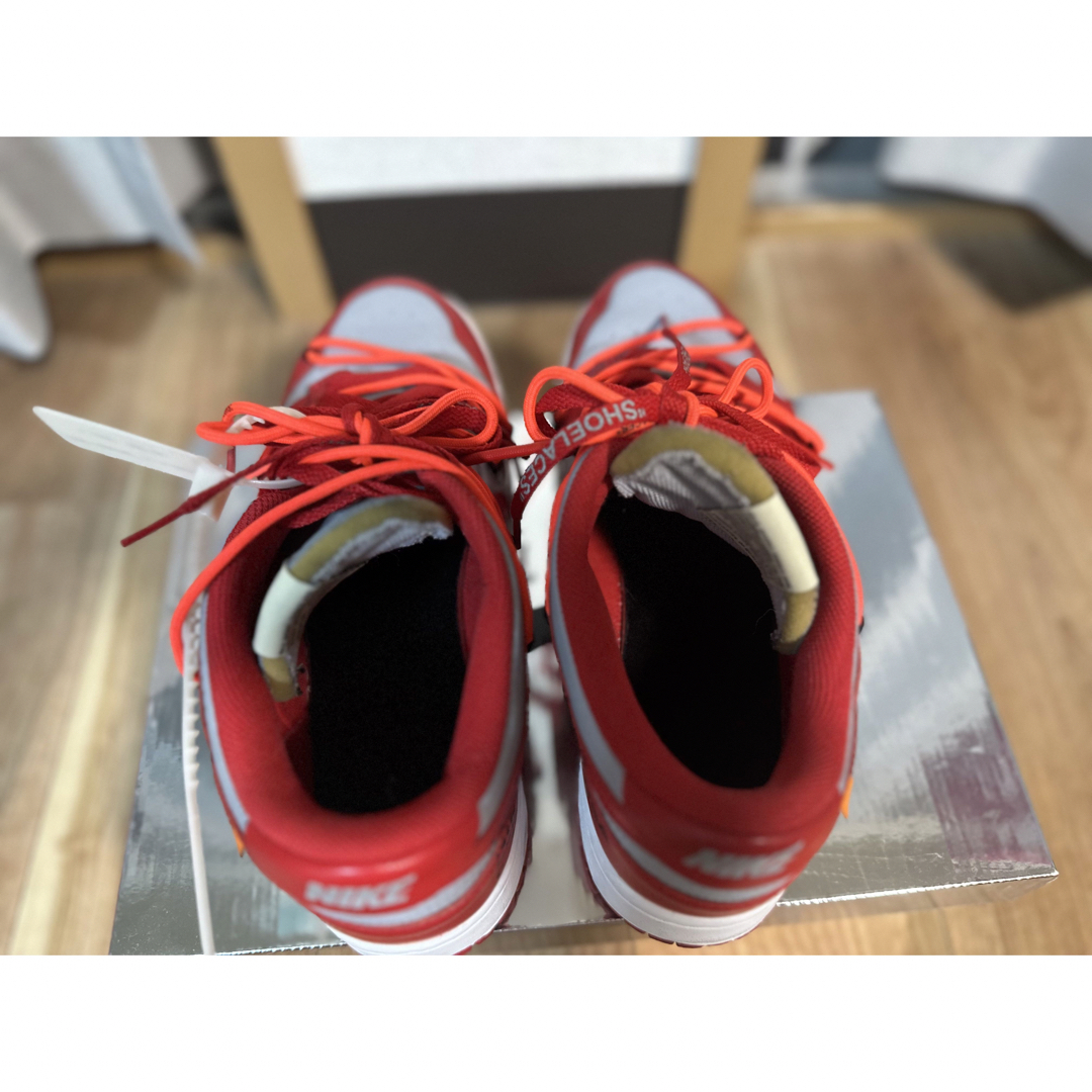 NIKE(ナイキ)のOFF-WHITE × NIKE DUNK LOW UNIVERSITY RED メンズの靴/シューズ(スニーカー)の商品写真