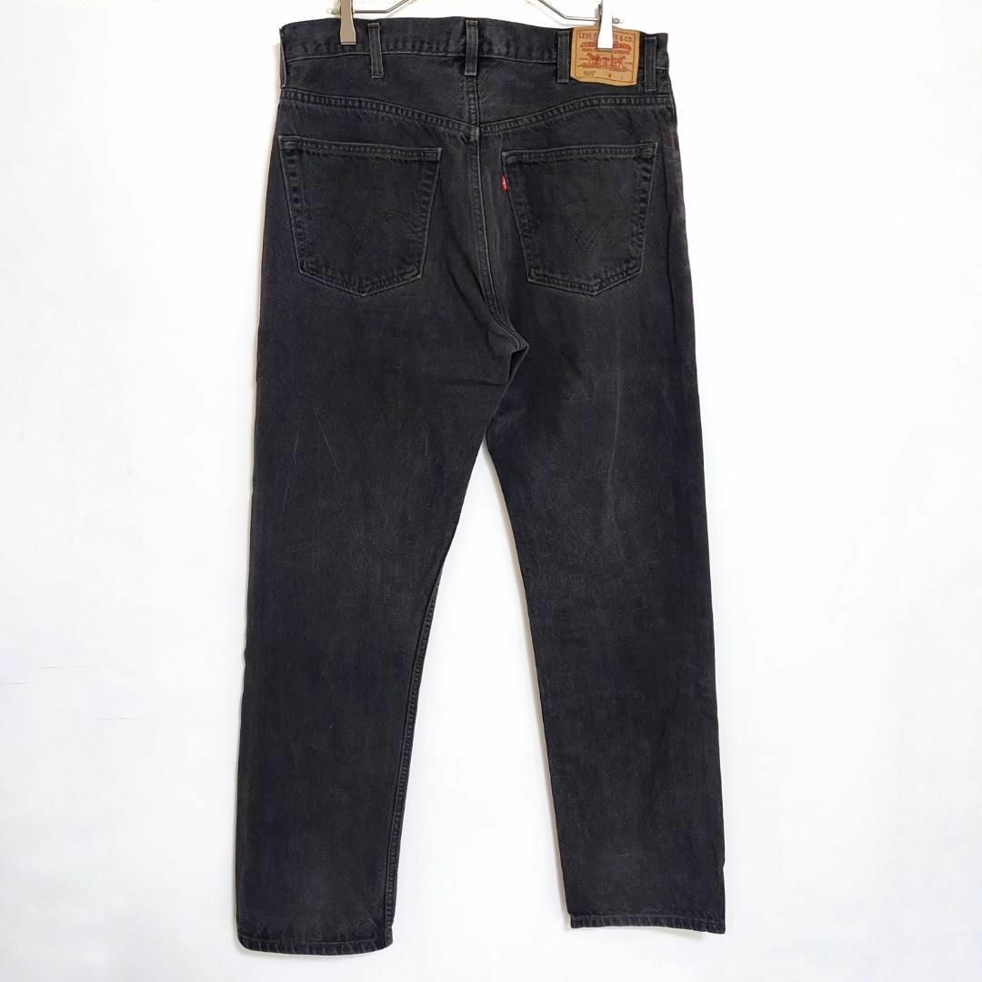 W38 Levi'sリーバイス 505 ブラックデニム パンツ 極太 ワイド 黒 2