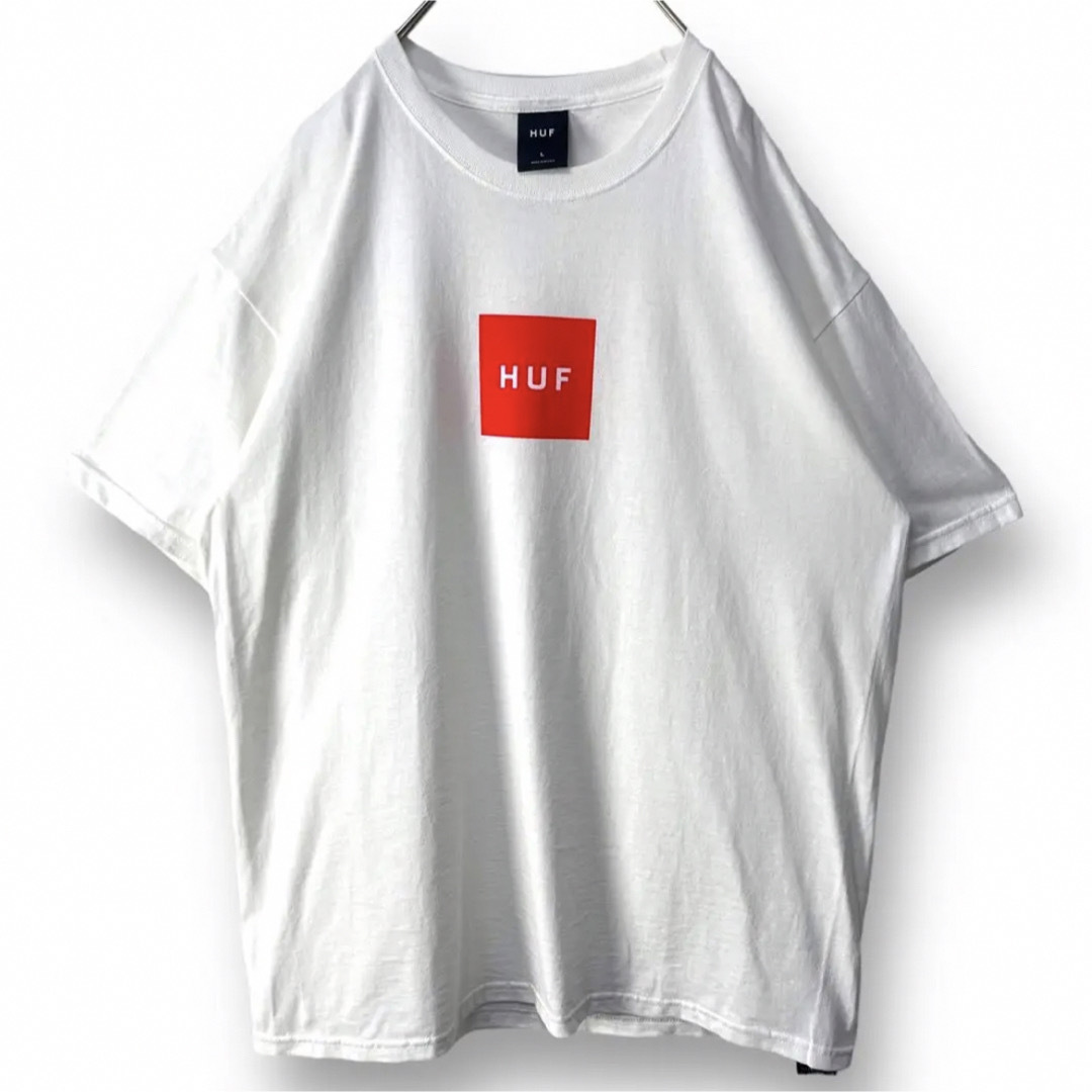 HUF(ハフ)の【レア】HUF ハフ ボックスロゴプリントTシャツ オレンジロゴ L メンズのトップス(Tシャツ/カットソー(半袖/袖なし))の商品写真