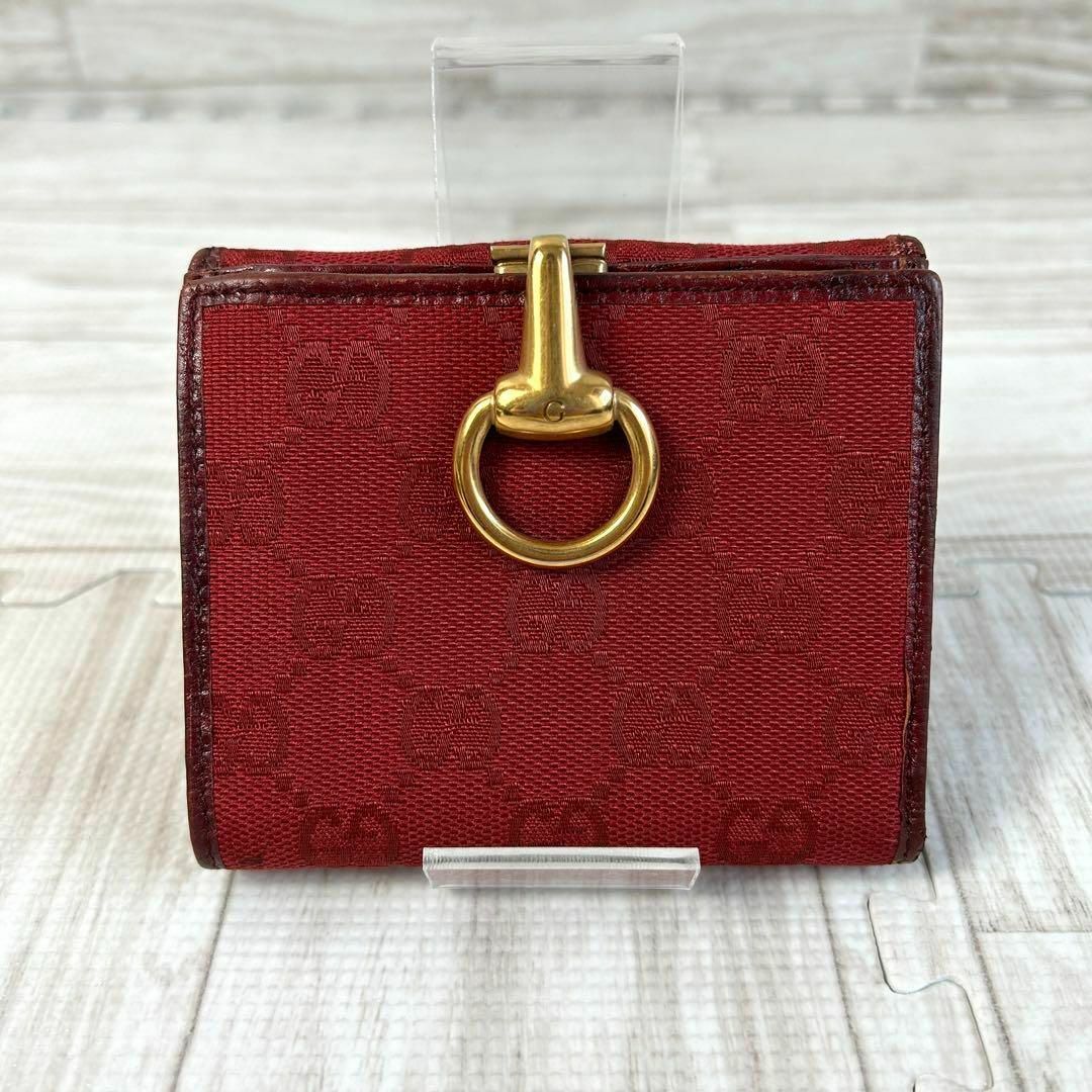 Gucci - GUCCI グッチ ✨ 二つ折り財布 GGキャンバス レザー ホース