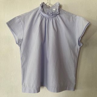 ユニクロ(UNIQLO)のフリルネックブラウス　フレンチスリーブ(シャツ/ブラウス(半袖/袖なし))