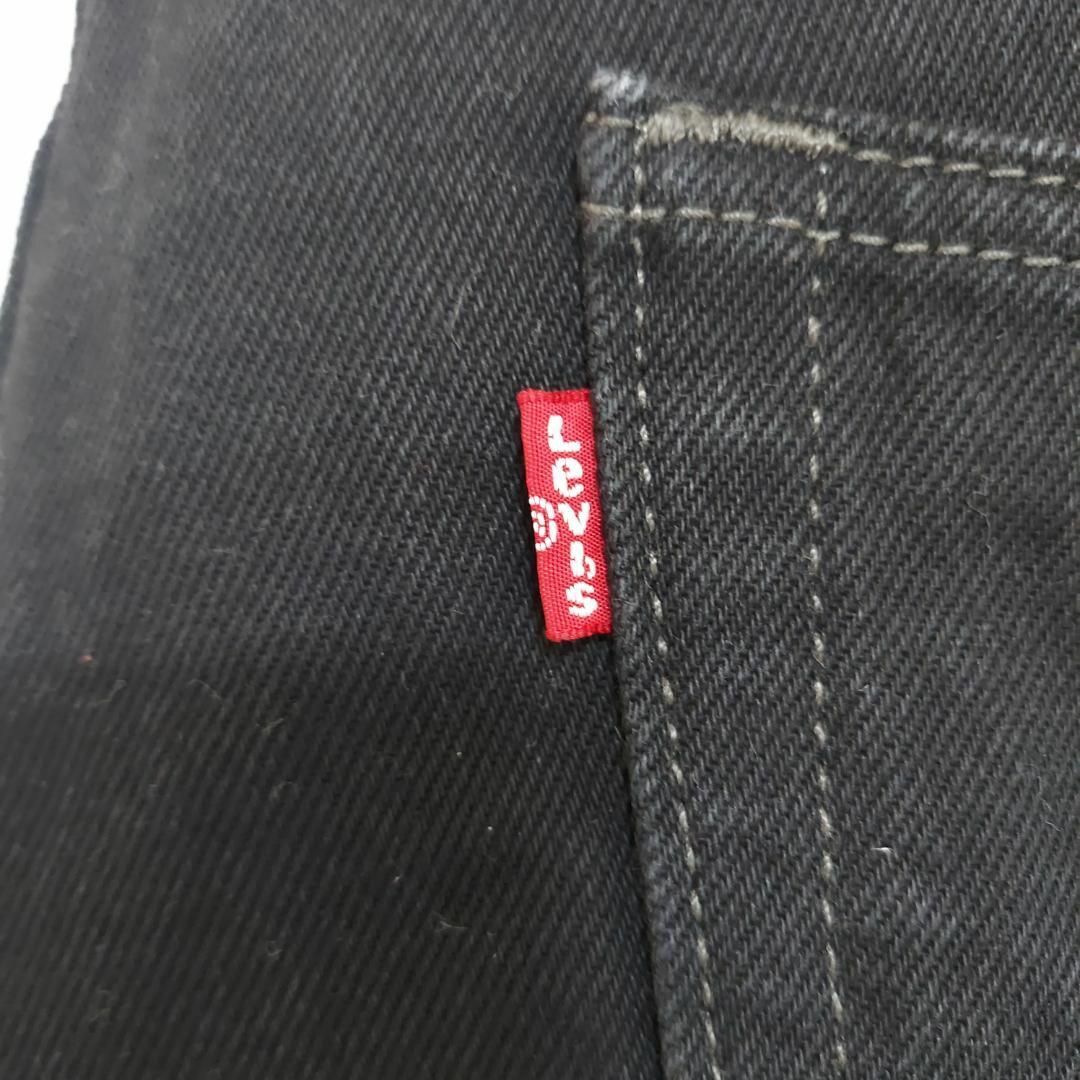 W38 Levi'sリーバイス505 ブラックデニム パンツ 極太 ワイド 黒赤