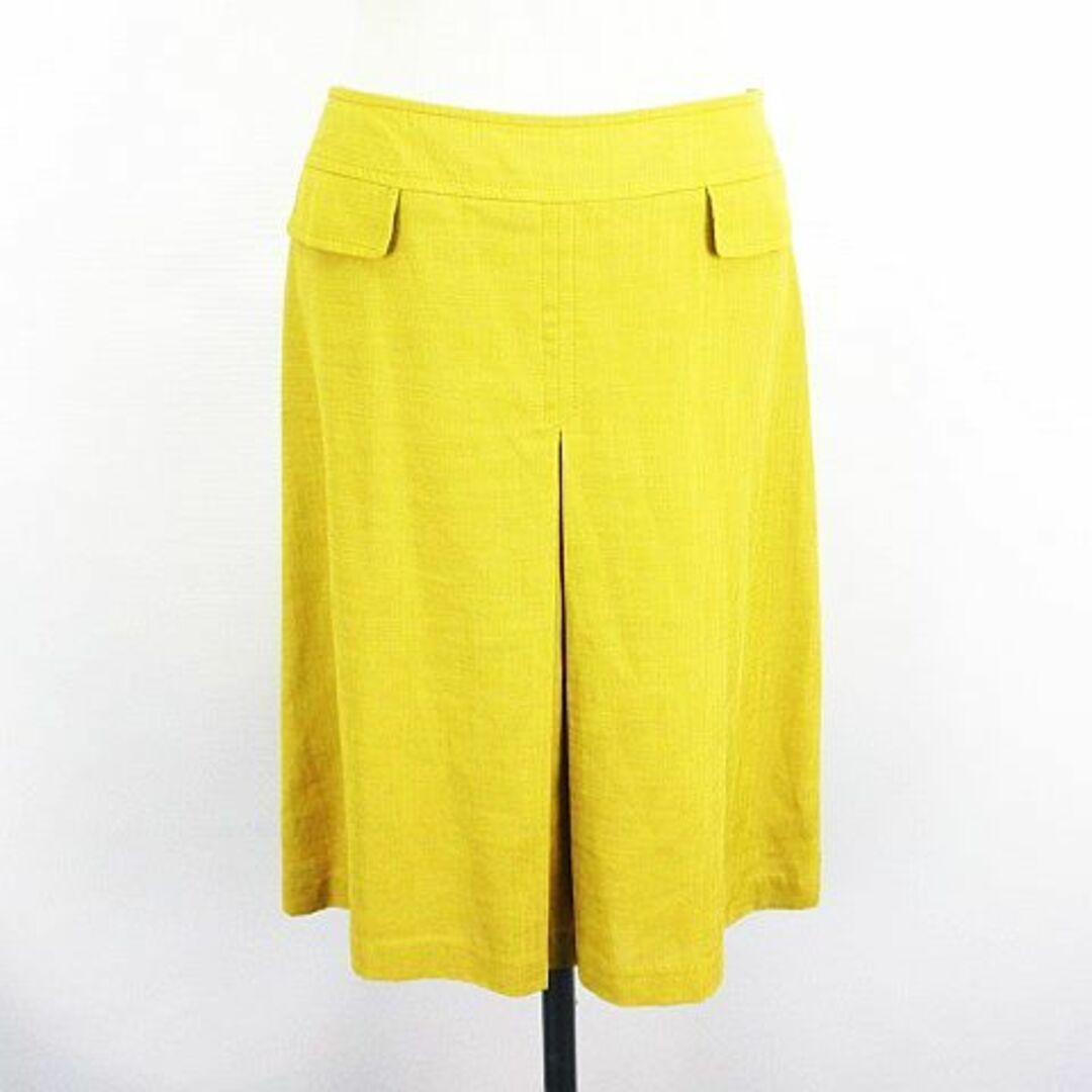 ALPHA CUBIC(アルファキュービック)のアルファキュービック スカート ひざ丈 フレア インバーテッド 67-91 黄 レディースのスカート(ひざ丈スカート)の商品写真