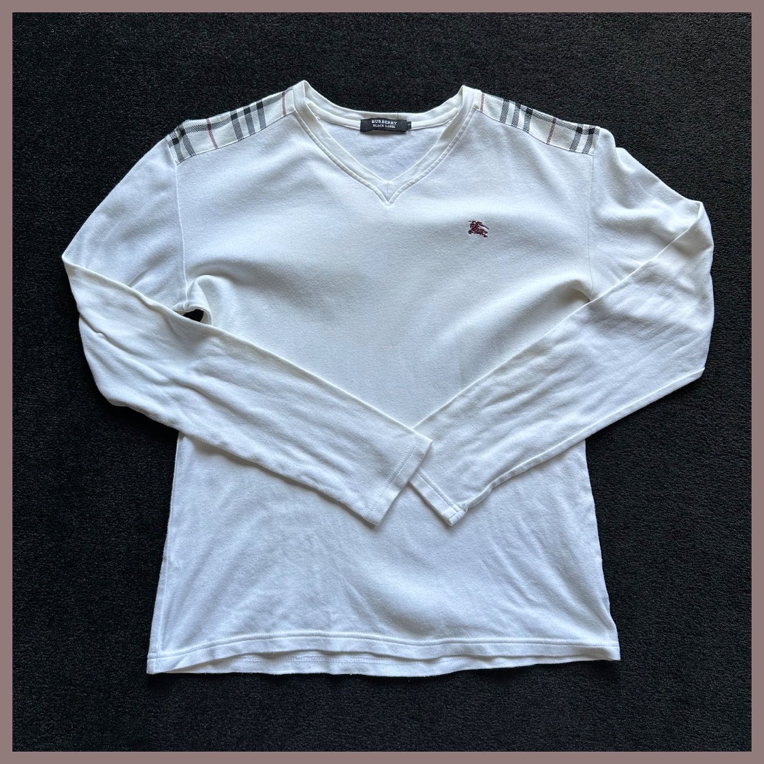 BURBERRY BLACK LABEL 長袖 Vネック Tシャツ - 通販 - pinehotel.info