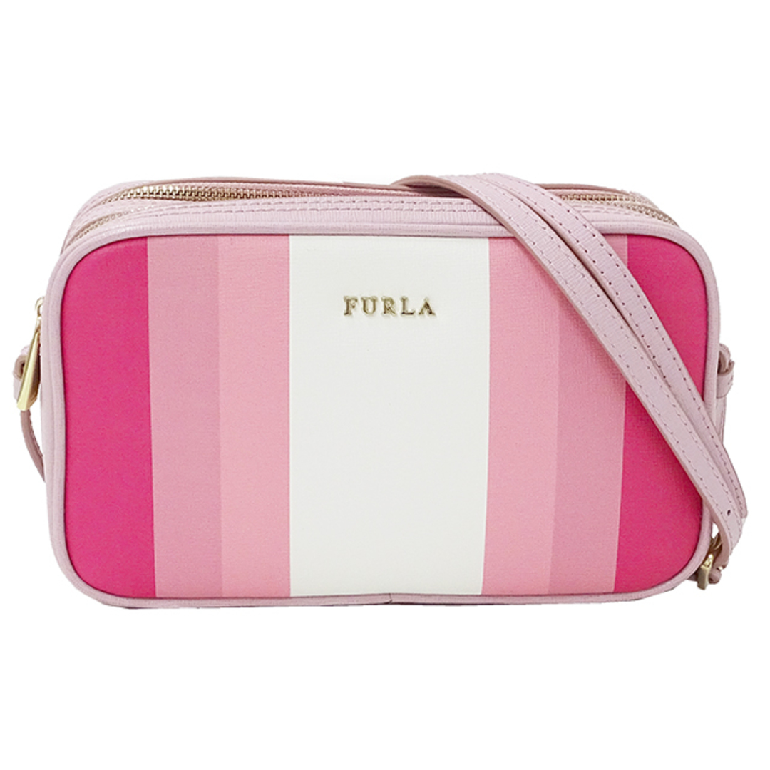 美品 FURLA/フルラ リリー ダブルジップ ショルダーバッグ ピンク 保管袋