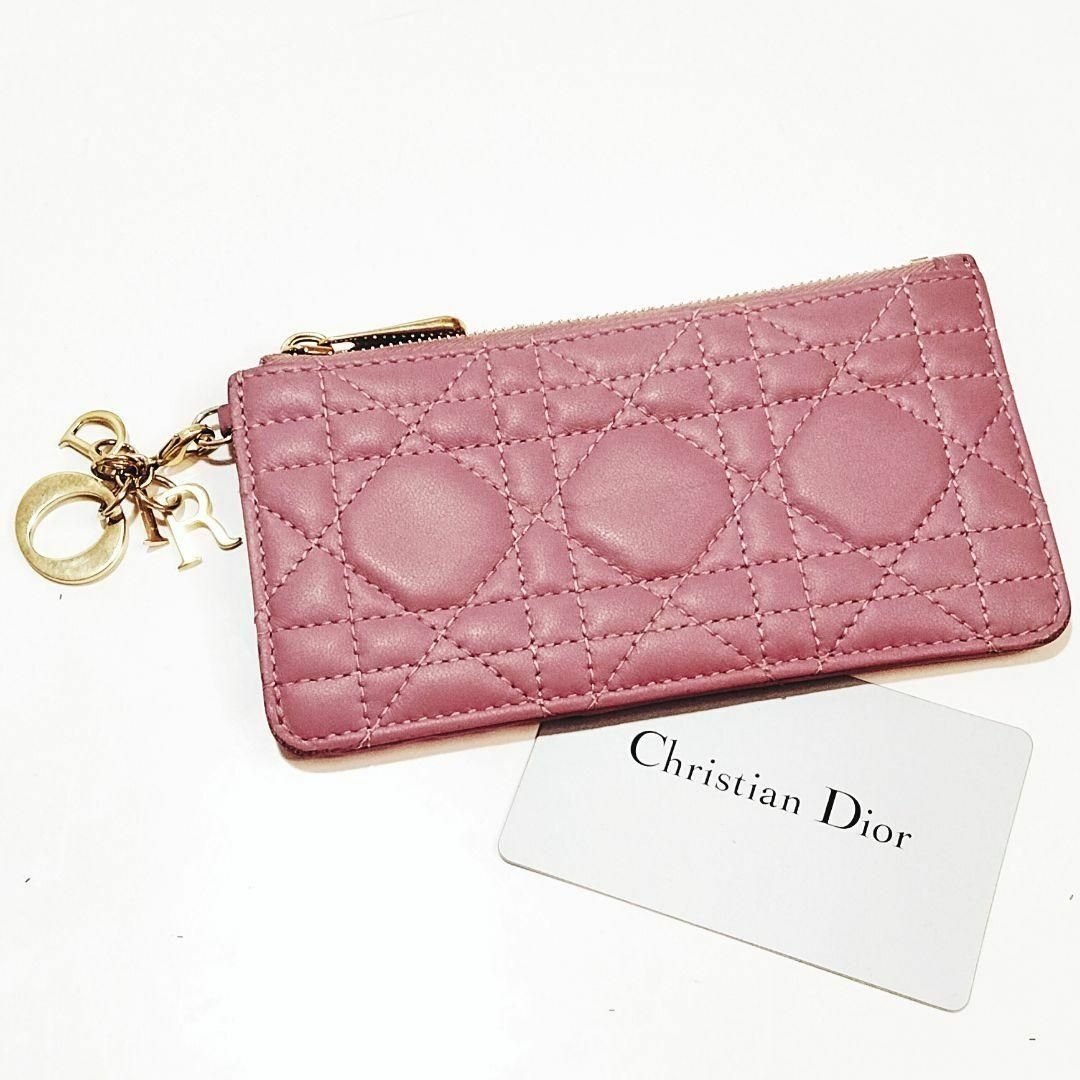 15x85cm仕様LADY DIOR スモール ジップ カードホルダー　フラグメントケース