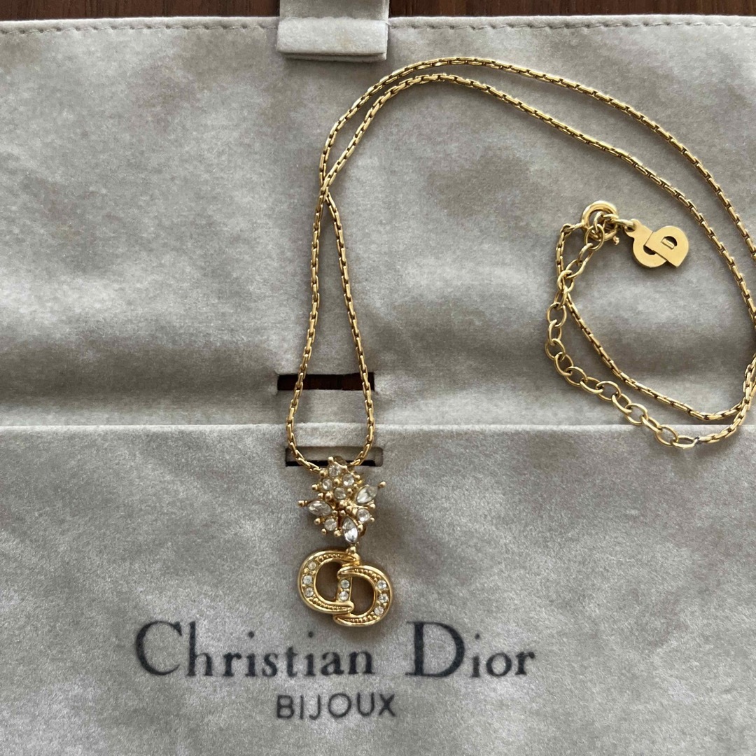 Christian Dior(クリスチャンディオール)のChristianDior クリスチャンディオール ラインストーン　ネックレス レディースのアクセサリー(ネックレス)の商品写真