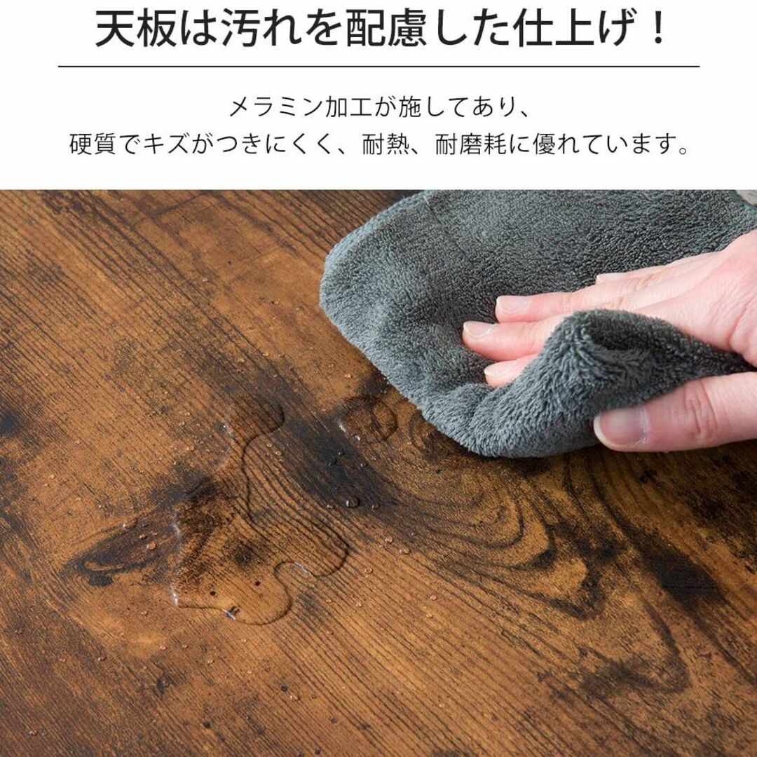 木製昇降テーブル ローテブル 昇降42-64cm 組み立て簡単 - サイドテーブル