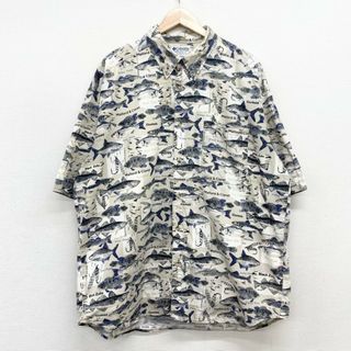 コロンビア メンズ ボタンダウン 長袖 シャツ 総柄 2XL USA 90s