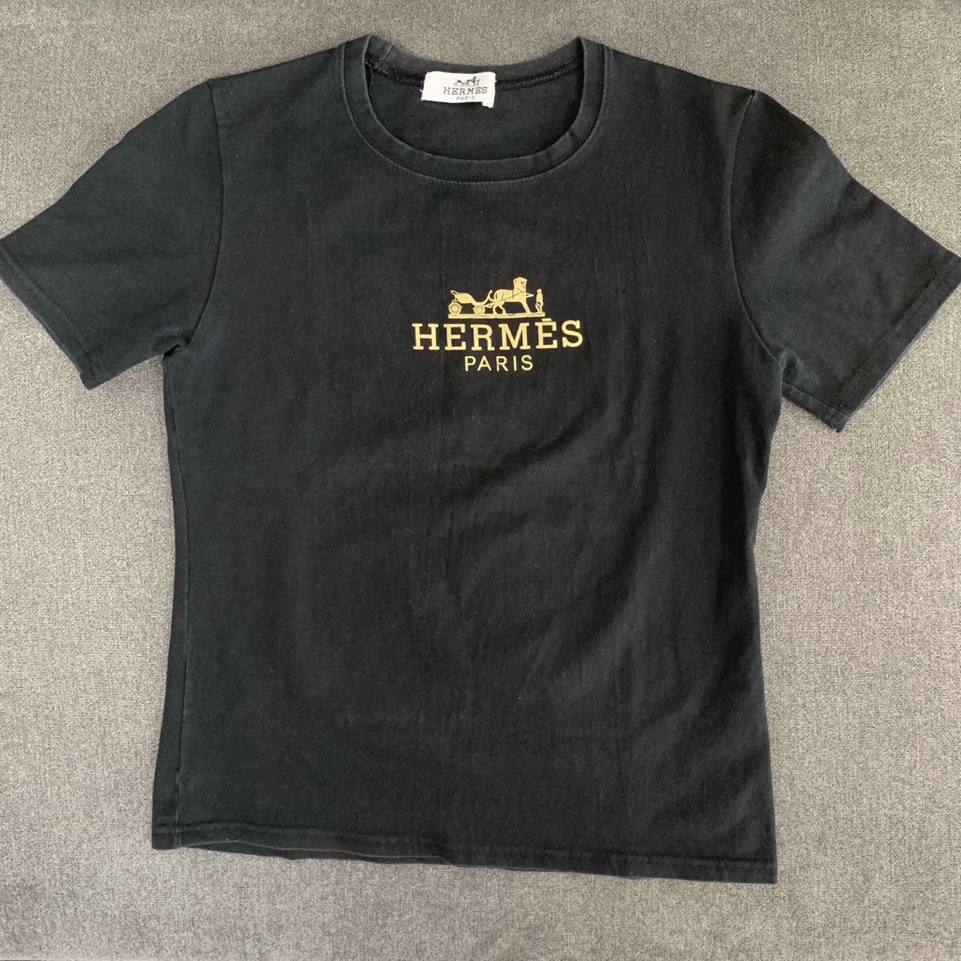 即発送】HERMES エルメス Tシャツ ブラック - Tシャツ(半袖/袖なし)