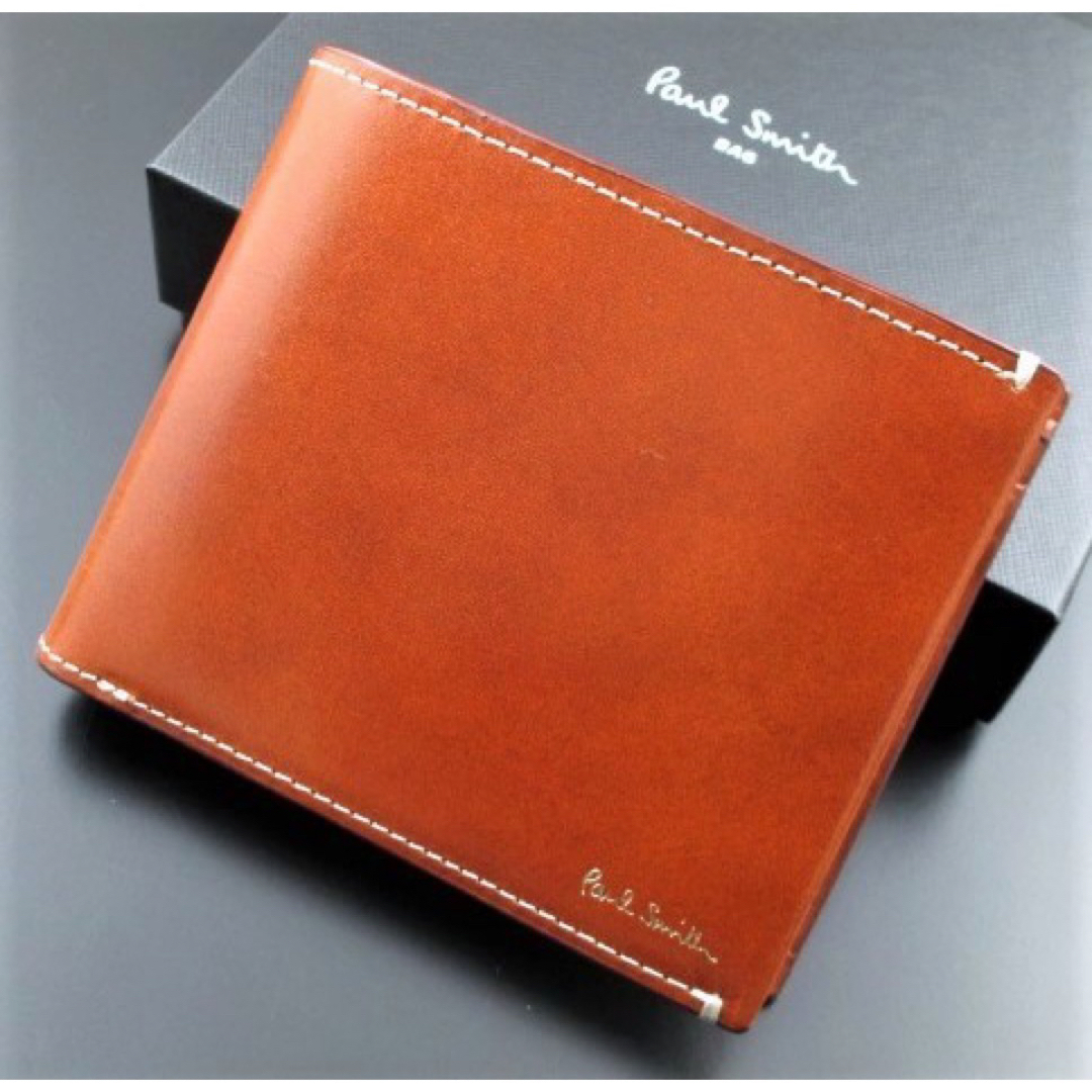 Paul Smith(ポールスミス)の☆店頭完売☆新品☆箱付 ポールスミス ポリッシュレザー 折り財布 キャメル☆ メンズのファッション小物(折り財布)の商品写真