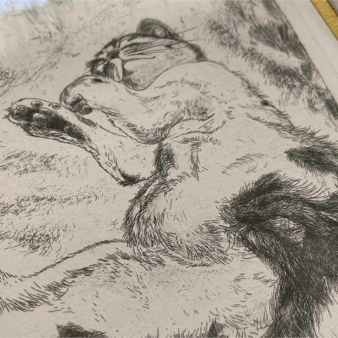 藤田嗣治 「猫」銅版画 シャーマンコレクション - 美術品 藤田嗣治 「猫」銅版画 シャーマンコレクション - 美術品