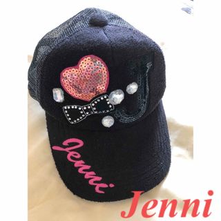 ジェニィ(JENNI)のジェニィ　Jenni 女児用メッシュキャップ　黒色　56cm(帽子)