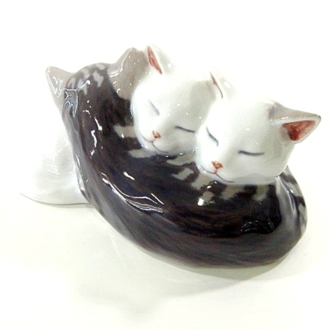 希少 ロイヤルコペンハーゲン ブルーフルーテッドフギュリン 眠りネコ