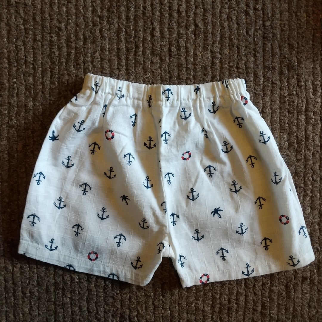 90/甚平/男の子/イカリ柄 キッズ/ベビー/マタニティのキッズ服男の子用(90cm~)(甚平/浴衣)の商品写真