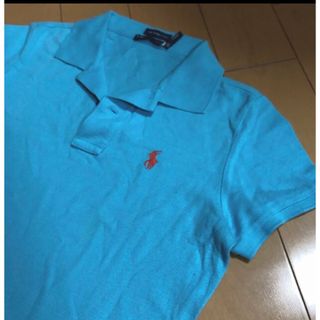 ポロラルフローレン(POLO RALPH LAUREN)のラルフローレンブルー×オレンジコットンカノコポロ(ポロシャツ)