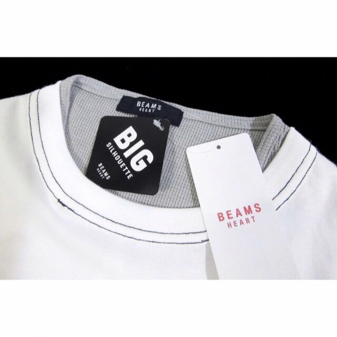 BEAMS(ビームス)の【BEAMS/ビームス】クルーネック フェイクレイヤード 半袖Tシャツ・白系・M メンズのトップス(Tシャツ/カットソー(半袖/袖なし))の商品写真