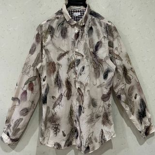 ポールスミス(Paul Smith)の＊ポールスミス Paul Smith 疑似餌 魚 総柄 丸襟 長袖 シャツ M(シャツ)