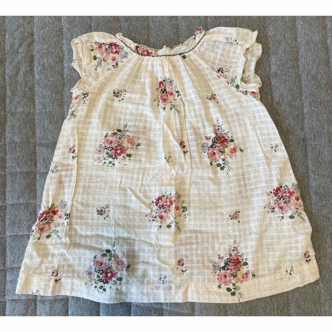 Bonpoint(ボンポワン)のボンポワン　インド綿　ワンピース　花柄　2a 90 刺繍 キッズ/ベビー/マタニティのキッズ服女の子用(90cm~)(ワンピース)の商品写真