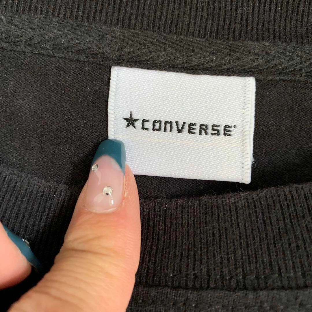 CONVERSE(コンバース)のCONVERSE コンバース　ワンピース　Fサイズ　ブラック　半袖ワンピース レディースのワンピース(ひざ丈ワンピース)の商品写真
