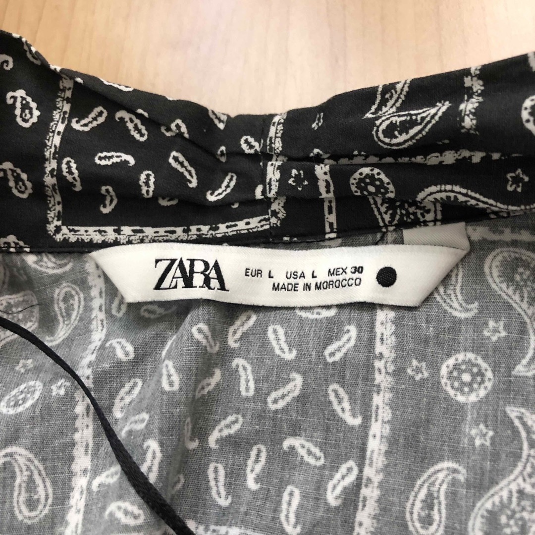 ZARA(ザラ)のZARA 短めトップス　ペーズリー柄 レディースのトップス(シャツ/ブラウス(半袖/袖なし))の商品写真