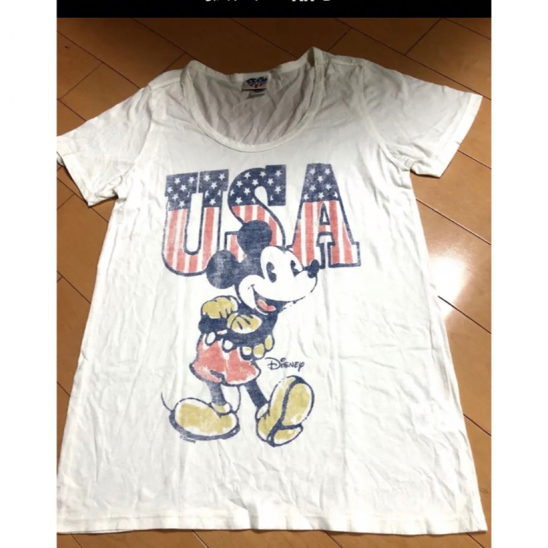 Disney(ディズニー)のミッキーUSAメイドホワイトT レディースのトップス(Tシャツ(半袖/袖なし))の商品写真