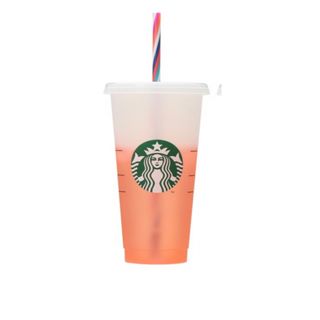 スターバックスコーヒー(Starbucks Coffee)の【ラスト1点❗️】スタバ カラーチェンジ リユーザブル カップ　オレンジ(タンブラー)