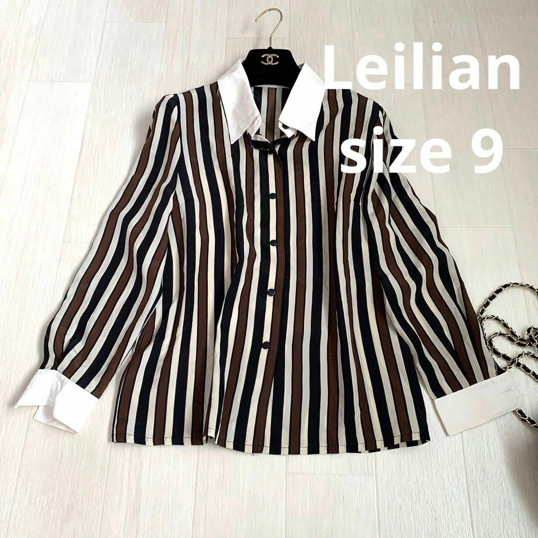 Leilian クリーニング済みストライプシャツ　size M