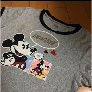 ディズニー(Disney)のミッキーimagineグレーコットンT(Tシャツ(半袖/袖なし))