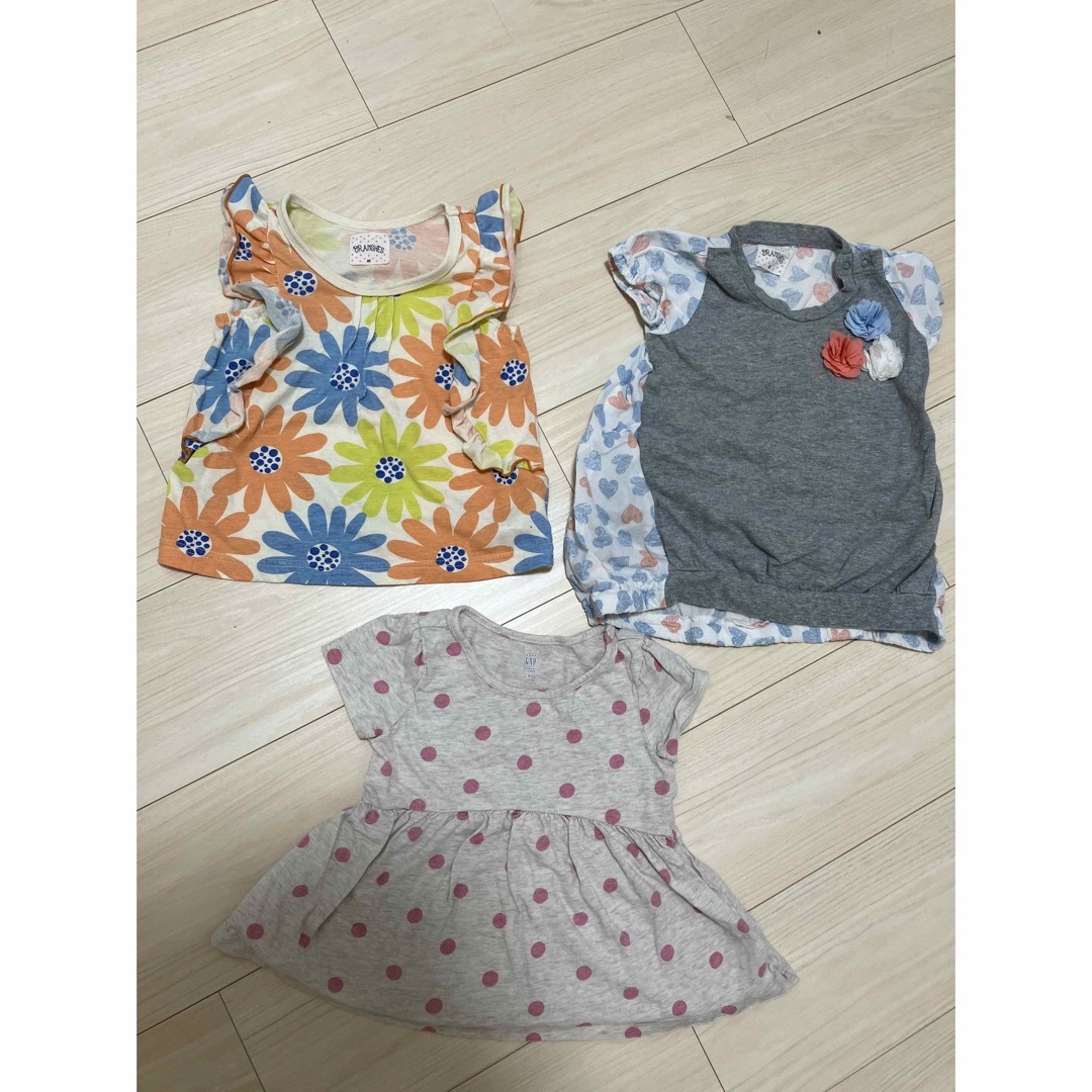 Branshes(ブランシェス)の女の子 半袖トップス3枚セット90 キッズ/ベビー/マタニティのキッズ服女の子用(90cm~)(Tシャツ/カットソー)の商品写真