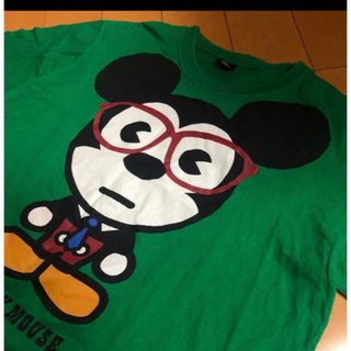 ディズニー(Disney)のミッキーグリーンコットンT(Tシャツ(半袖/袖なし))