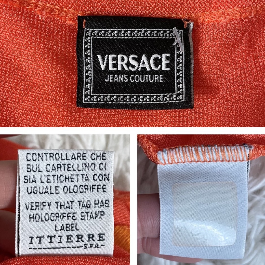 VERSACE(ヴェルサーチ)のVERSACE ヴェルサーチ 総柄 メデューサ ロゴ カットソー Tシャツ レディースのトップス(Tシャツ(半袖/袖なし))の商品写真