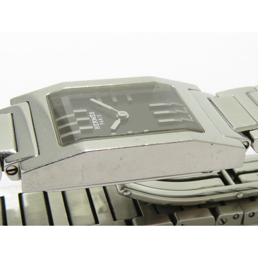 直径約W19×H29腕周りHERMES タンデム レディース 腕時計 SS クオーツ ブラック文字盤
