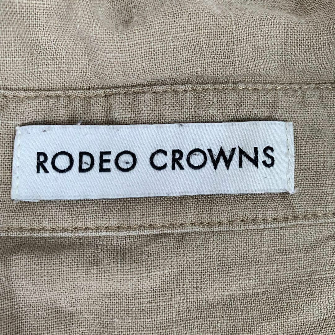 RODEO CROWNS(ロデオクラウンズ)のRODEO CROWNS ロデオクラウンズ　オーバーシャツ　シャツ　麻　Fサイズ レディースのトップス(シャツ/ブラウス(長袖/七分))の商品写真