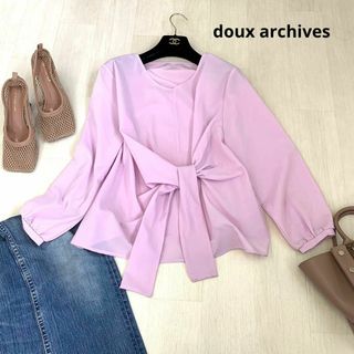 ドゥアルシーヴ(Doux archives)のdoux archives ドゥアルシーヴ　リボンブラウス　ブラウス　ピンク(シャツ/ブラウス(長袖/七分))