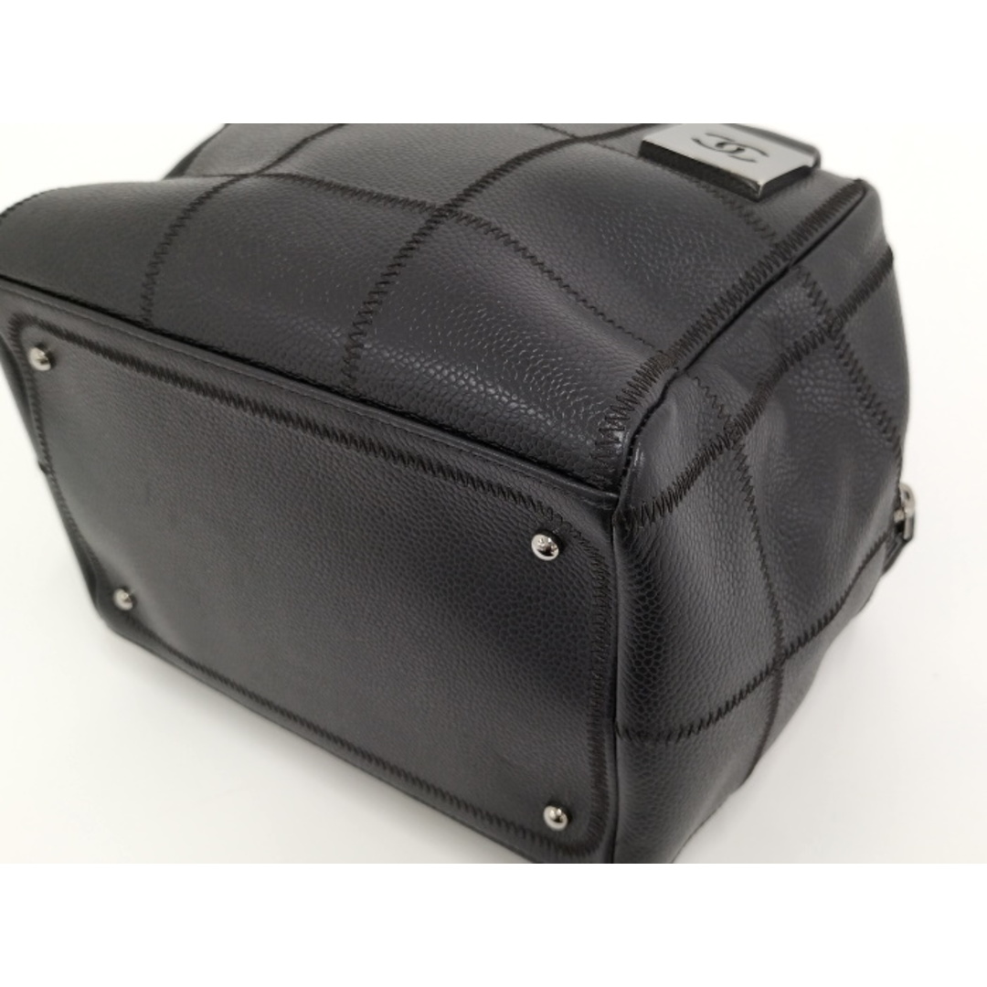 CHANEL ミニボストンバッグ チョコバー レザー ブラック 4C343/シャネル/チョコバー/レザーハンドバッグ/ミニボストン/ブラック/黒