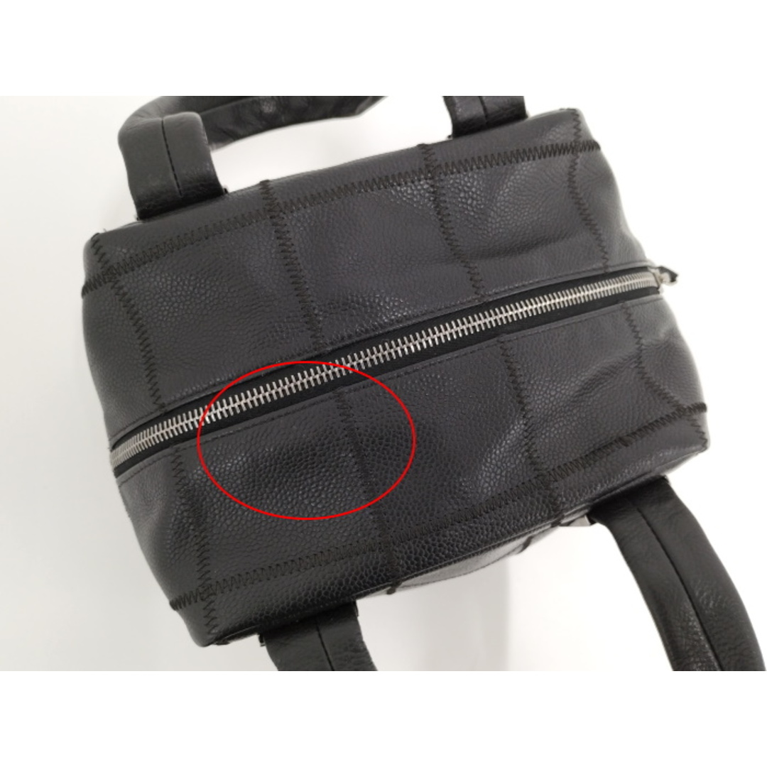 CHANEL ミニボストンバッグ チョコバー レザー ブラック 4C343/シャネル/チョコバー/レザーハンドバッグ/ミニボストン/ブラック/黒