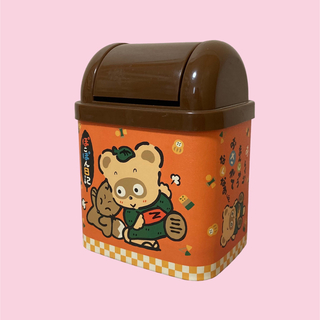 サンリオ　ファンシー雑貨　ポチャコ　缶ゴミ箱　缶ケース