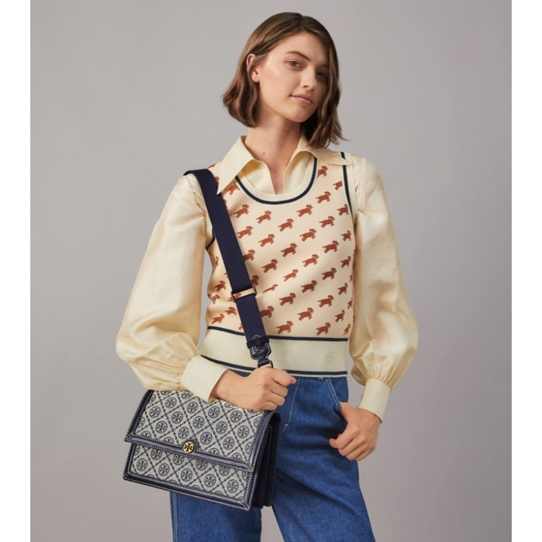 Tory Burch(トリーバーチ)のトリーバーチ  Tモノグラム　ジャガード　ショルダーバッグ レディースのバッグ(ショルダーバッグ)の商品写真