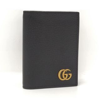 グッチ(Gucci)のGUCCI GGマーモント 名刺入れ レザー ブラック 428737(名刺入れ/定期入れ)