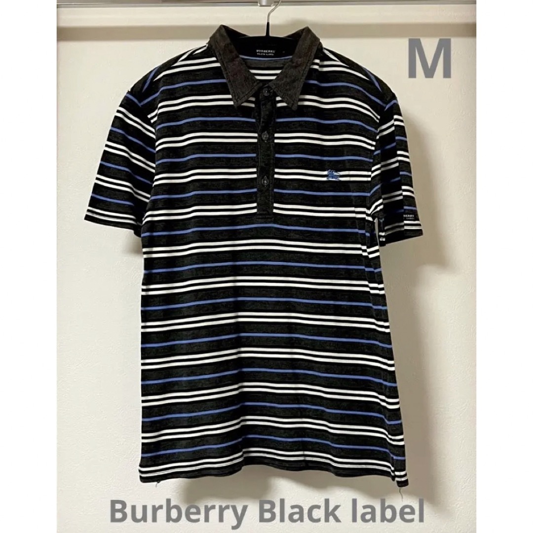 Burberry Black label ポロシャツ 2 グレー ボーダー M | フリマアプリ ラクマ