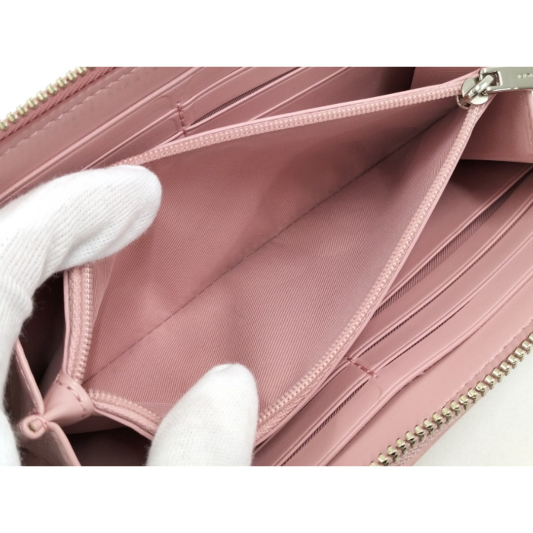 COACH(コーチ)のCOACH ラウンドファスナー 長財布 シグネチャー PVC ベージュ ピンク レディースのファッション小物(財布)の商品写真