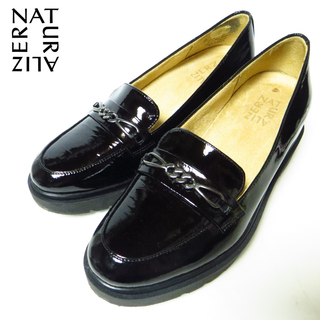 ナチュラライザー(NATURALIZER)の美品 リーガル ナチュラライザー 厚底 ビットローファー 23㎝ 黒 ブラック(ローファー/革靴)