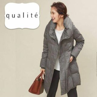 18AW◆カリテ qualite◆ストレッチ タフタ ダウン ジャケット 38